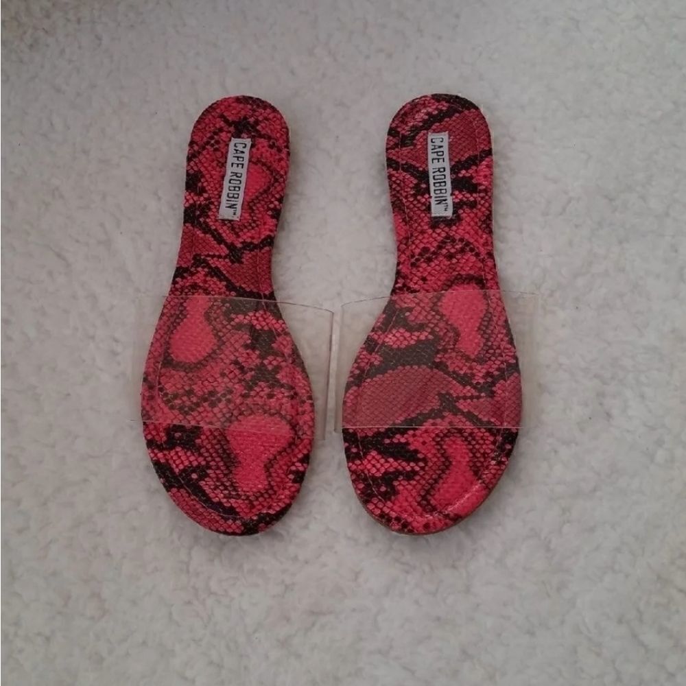 Cape Robbin Fonda Pink Snake Skin Slides